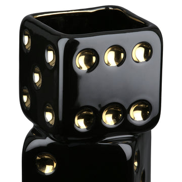 Vase – Keramik Material, Würfel Design, Glasierte Oberfläche, 18.5 cm Höhe - Gioco | Gilde