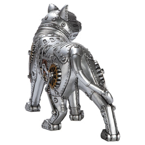 Figur – Kunstharz Material, Katzen Design, Silberfarbene Akzente - Steampunk Katze | Gilde