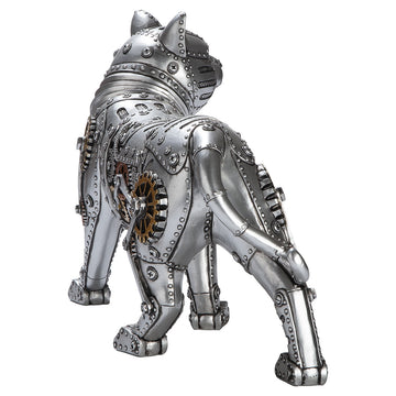 Figur – Kunstharz Material, Katzen Design, Silberfarbene Akzente - Steampunk Katze | Gilde