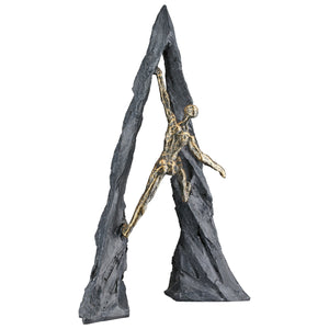 Skulptur – Poly Material, Strukturierte Oberfläche, Bronze Finish - Climber | Gilde