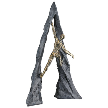 Skulptur – Poly Material, Strukturierte Oberfläche, Bronze Finish - Climber | Gilde