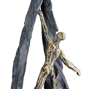 Skulptur – Poly Material, Strukturierte Oberfläche, Bronze Finish - Climber | Gilde