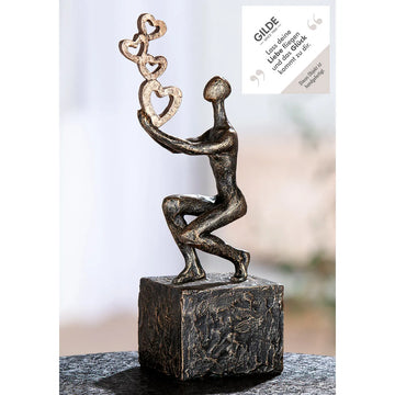 Skulptur – Kunstharz Material, Herz Motiv, Antik Finish - Flying Hearts | Gilde