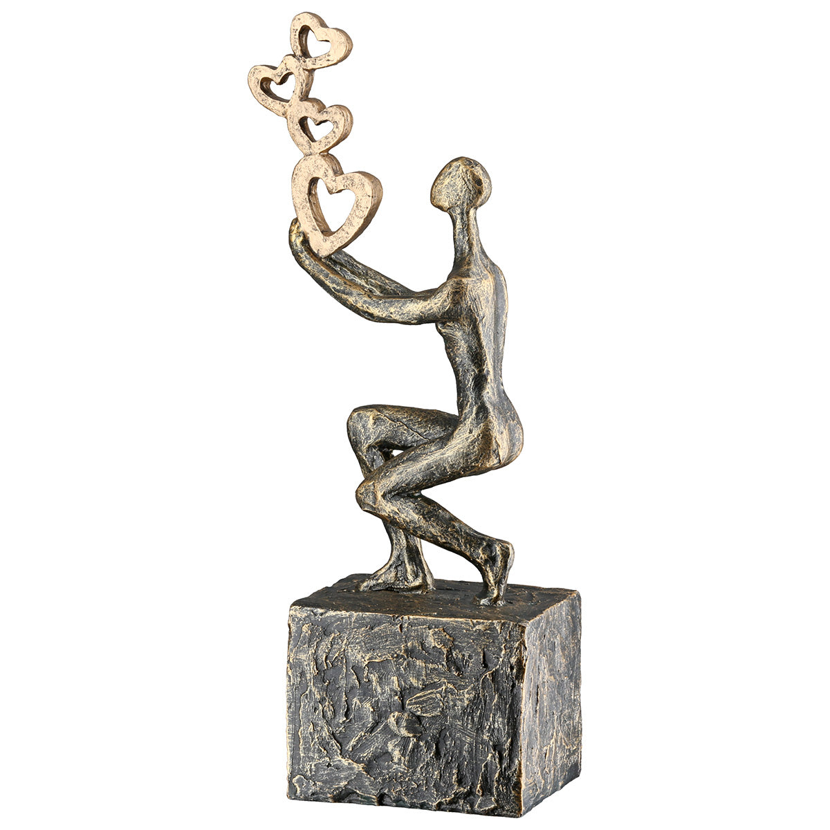 Skulptur – Kunstharz Material, Herz Motiv, Antik Finish - Flying Hearts | Gilde