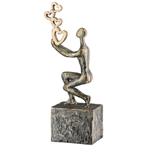 Skulptur – Kunstharz Material, Herz Motiv, Antik Finish - Flying Hearts | Gilde