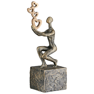 Skulptur – Kunstharz Material, Herz Motiv, Antik Finish - Flying Hearts | Gilde