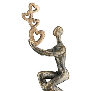 Skulptur – Kunstharz Material, Herz Motiv, Antik Finish - Flying Hearts | Gilde