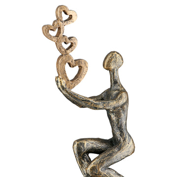 Skulptur – Kunstharz Material, Herz Motiv, Antik Finish - Flying Hearts | Gilde