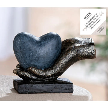 Skulptur – Kunstharz Material, Herz Motiv, Antik Finish - Heart in your Hand | Gilde