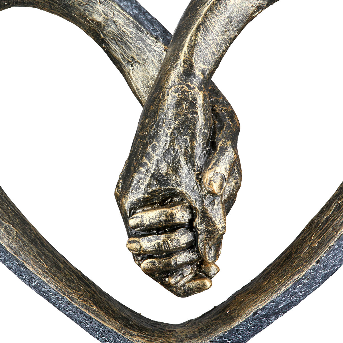 Skulptur – Kunstharz Material, Herz Motiv, Metallische Optik - Hand in Hand | Gilde
