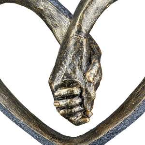 Skulptur – Kunstharz Material, Herz Motiv, Metallische Optik - Hand in Hand | Gilde