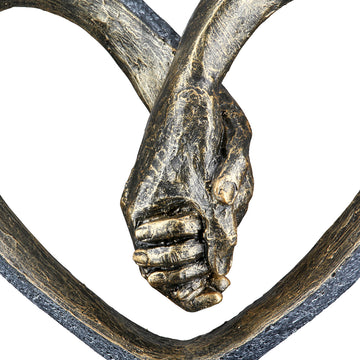 Skulptur – Kunstharz Material, Herz Motiv, Metallische Optik - Hand in Hand | Gilde