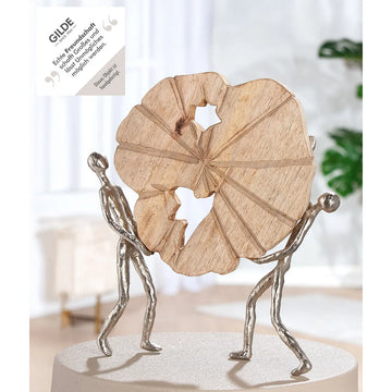 Skulptur – Mangoholz Material, Naturholz Optik, Aluminium Gestell - Carry | Gilde