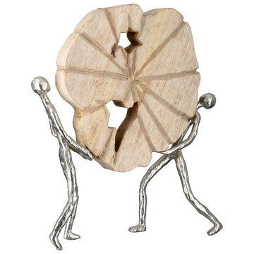 Skulptur – Mangoholz Material, Naturholz Optik, Aluminium Gestell - Carry | Gilde