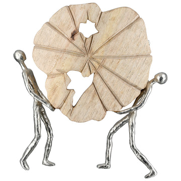 Skulptur – Mangoholz Material, Naturholz Optik, Aluminium Gestell - Carry | Gilde