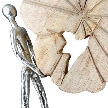 Skulptur – Mangoholz Material, Naturholz Optik, Aluminium Gestell - Carry | Gilde