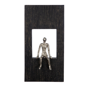 Wandobjekt – Mangoholz Material, Antik Finish, Silhouetten Design - Sitting | Gilde