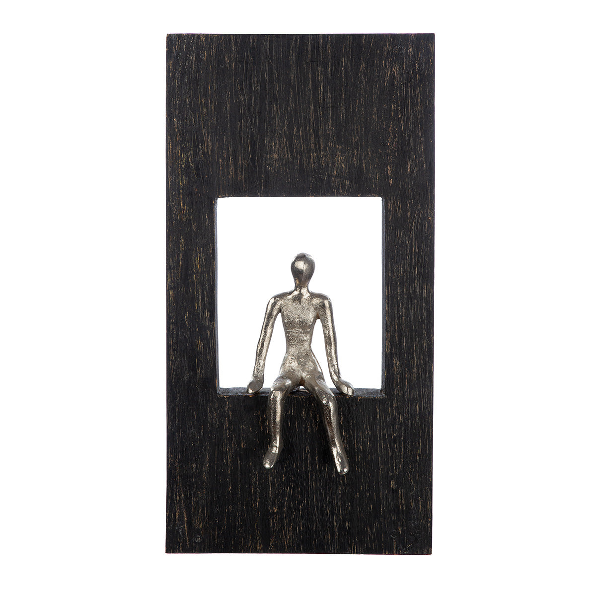 Wandobjekt – Mangoholz Material, Antik Finish, Silhouetten Design - Sitting | Gilde