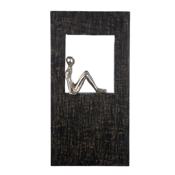 Wandobjekt – Mangoholz Material, Antik Finish, Silhouetten Design - Sitting | Gilde