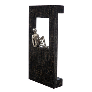 Wandobjekt – Mangoholz Material, Antik Finish, Silhouetten Design - Sitting | Gilde