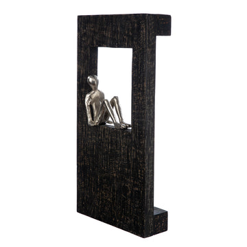 Wandobjekt – Mangoholz Material, Antik Finish, Silhouetten Design - Sitting | Gilde