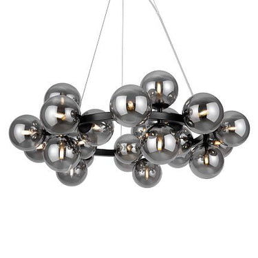 Pendelleuchte mit schwarzem Metallrahmen und rauchfarbenen Glaskugeln im modernen Design – Dallas | Maytoni - Esszett Luxury | Stilvolles Wohnen mit Charakter