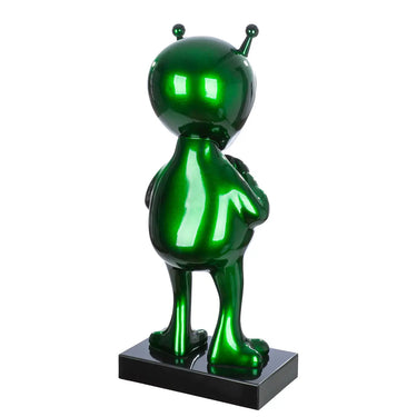 Skulptur – Grüner Marmorglanz, Schwarzer Akzent, Edle Basis, 68 cm - Allen | Gilde