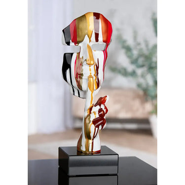 Skulptur – Ausdrucksstarkes Gesicht, Glänzende Veredelung, Edler Sockel, 41 cm - Colorful Silence | Gilde