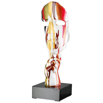 Skulptur – Ausdrucksstarkes Gesicht, Glänzende Veredelung, Edler Sockel, 41 cm - Colorful Silence | Gilde