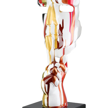 Skulptur – Ausdrucksstarkes Gesicht, Glänzende Veredelung, Edler Sockel, 41 cm - Colorful Silence | Gilde