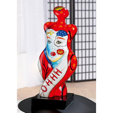 Dekofigur – Grafische Farbkunst, Glänzende Veredelung, Edler Sockel, 71 cm - Femme | Gilde