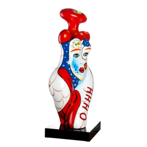 Dekofigur – Grafische Farbkunst, Glänzende Veredelung, Edler Sockel, 71 cm - Femme | Gilde