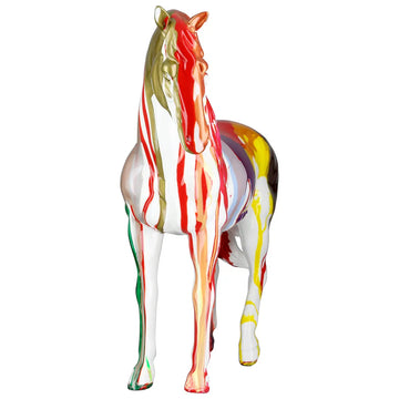 Dekofigur – Bunte Pferdekunst, Glänzende Veredelung, Filzgleiter, 31 cm - Cavallo | Gilde