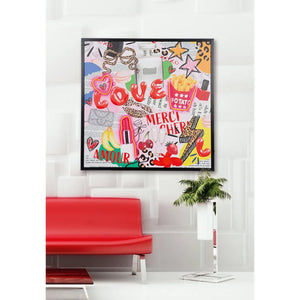 Wandbild – Bunte Popkunst, Bemalte Leinwand, Gerahmtes Design, 83 cm - Ooh Lala | Gilde