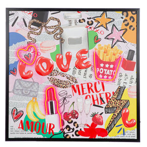 Wandbild – Bunte Popkunst, Bemalte Leinwand, Gerahmtes Design, 83 cm - Ooh Lala | Gilde