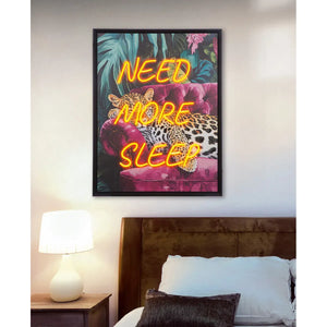Wandbild – Ausdrucksstarke Popkunst, Leuchtende Akzente, Gerahmtes Design, 83 cm - Need more sleep | Gilde
