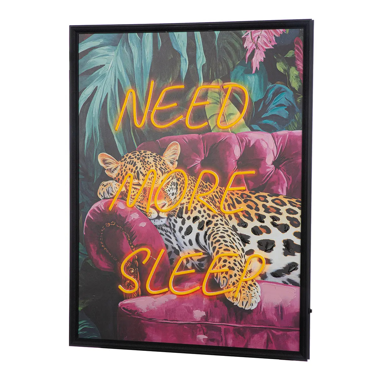 Wandbild – Ausdrucksstarke Popkunst, Leuchtende Akzente, Gerahmtes Design, 83 cm - Need more sleep | Gilde