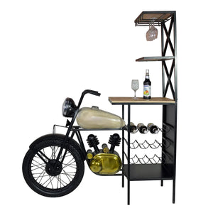 Hausbar – Motorradform, Schwarzes Eisen, Mangoholz, 180 cm - Motorrad | Gilde