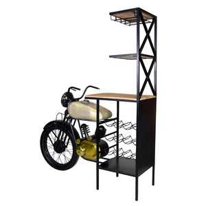 Hausbar – Motorradform, Schwarzes Eisen, Mangoholz, 180 cm - Motorrad | Gilde