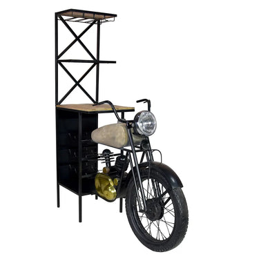 Hausbar – Motorradform, Schwarzes Eisen, Mangoholz, 180 cm - Motorrad | Gilde
