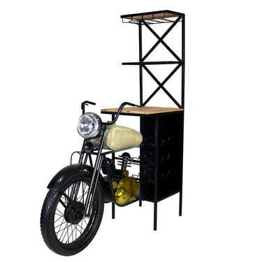 Hausbar – Motorradform, Schwarzes Eisen, Mangoholz, 180 cm - Motorrad | Gilde