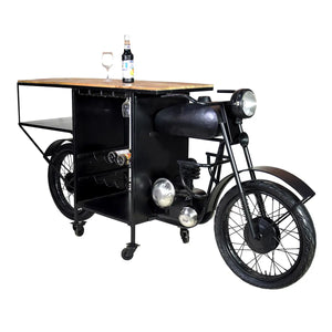 Hausbar – Motorradform, Schwarzes Eisen, Mangoholz, 102 cm - Motorrad | Gilde