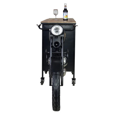 Hausbar – Motorradform, Schwarzes Eisen, Mangoholz, 102 cm - Motorrad | Gilde