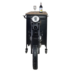 Hausbar – Motorradform, Schwarzes Eisen, Mangoholz, 102 cm - Motorrad | Gilde