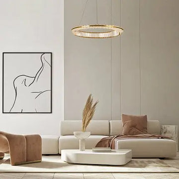 Pendelleuchte – Messingfarbenes Metall, 36 W Leistung, Warmweiß, Ø62 cm - Krone | Maytoni