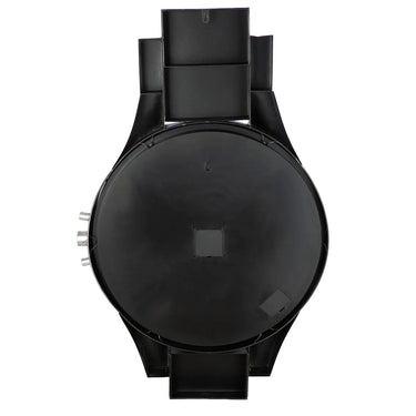 Wanduhr – Silberne Metalloptik, Zahnradmotiv, Schwarze Akzente, 99,5 cm - Timing | Gilde