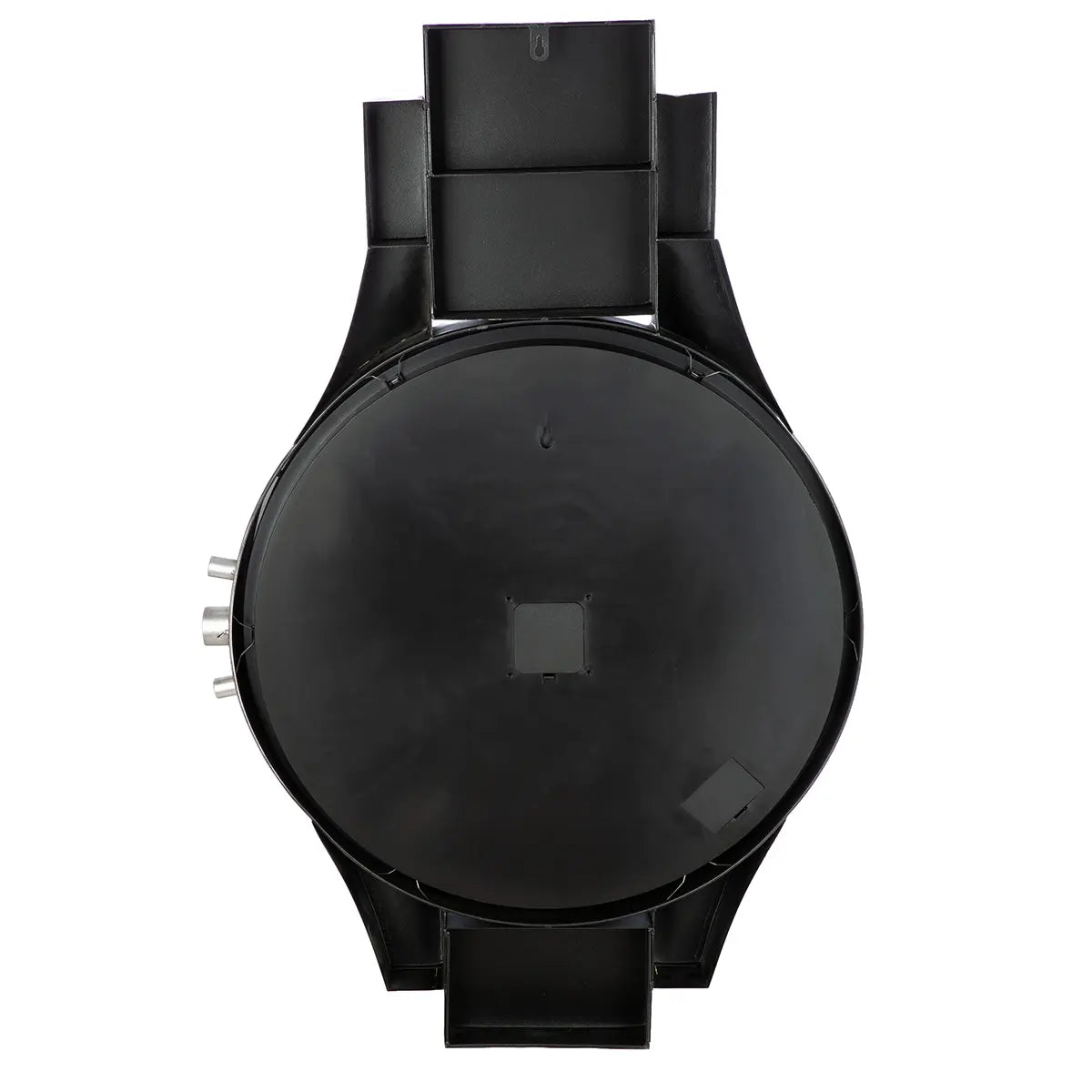 Wanduhr – Silberne Metalloptik, Zahnradmotiv, Schwarze Akzente, 99,5 cm - Timing | Gilde