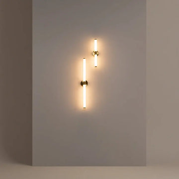 Wall Lamp Gold Aluminum, Matte White Acrylic Cylinders, 10W LED 3000K – Axis | Maytoni
