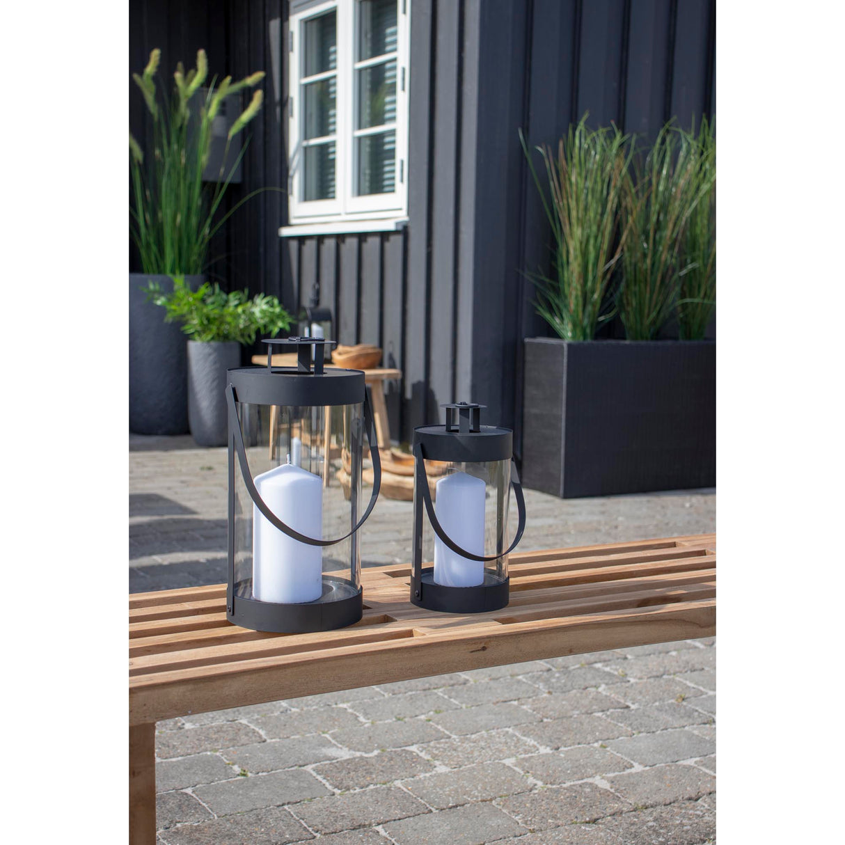 Laternen-Set – Stahl/Glas, Schwarz, 2 Stück - Bondi | House Nordic