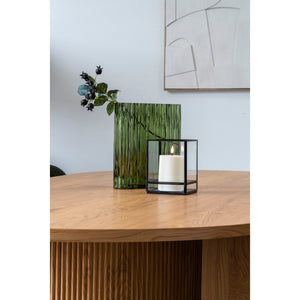 Kerzenhalter – Schwarzes Metall, Klare Glasflächen, 15 cm Höhe - Hurricane | House Nordic